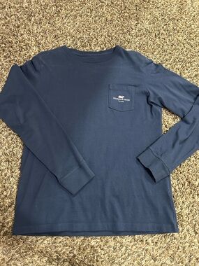 Vineyard Vines Kids Long-Sleeve Pocket Tee - Navy